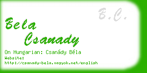 bela csanady business card